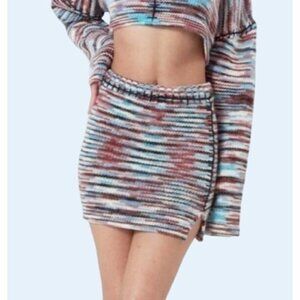 RAGGED PRIEST Space Dye Yarn Knit Mini Sweater Skirt Size Medium